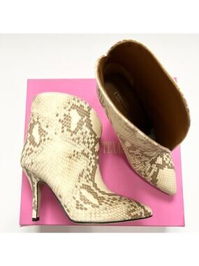 PARIS TEXAS Animal Print Embossed Leather Ankle Boots EU 39.5 US 9.5 Neutral NWT